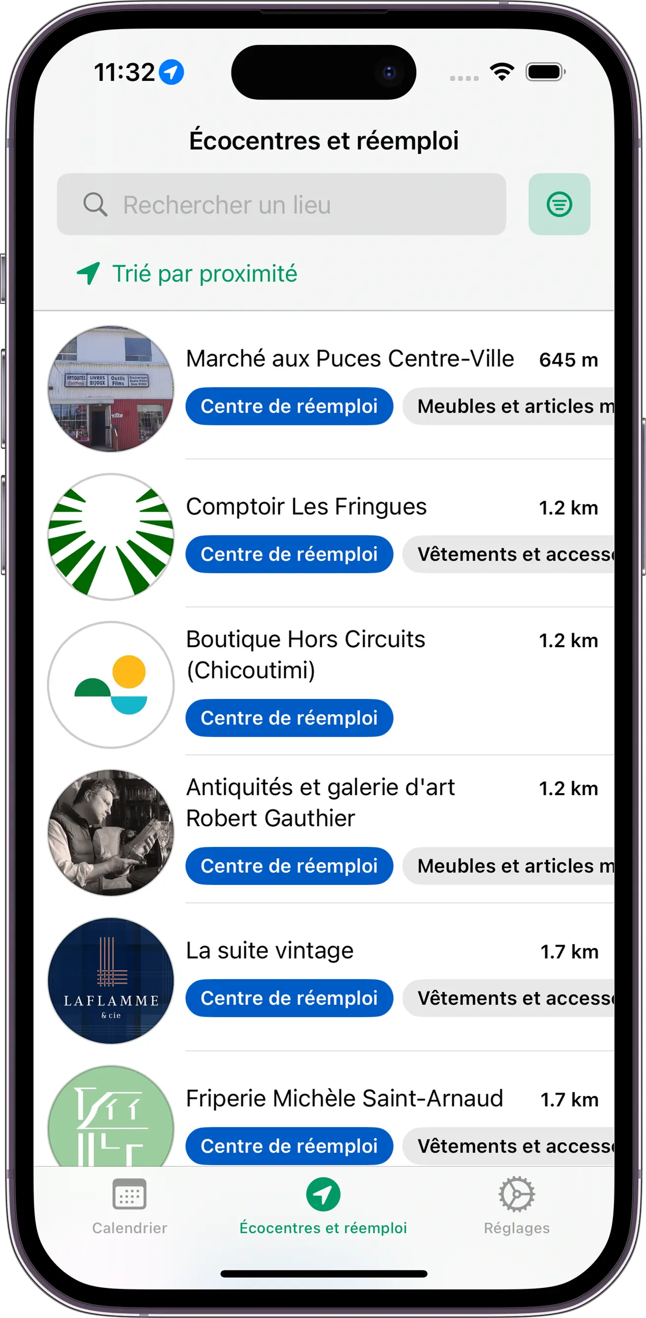 écran d'écocentre et centre de réemploi